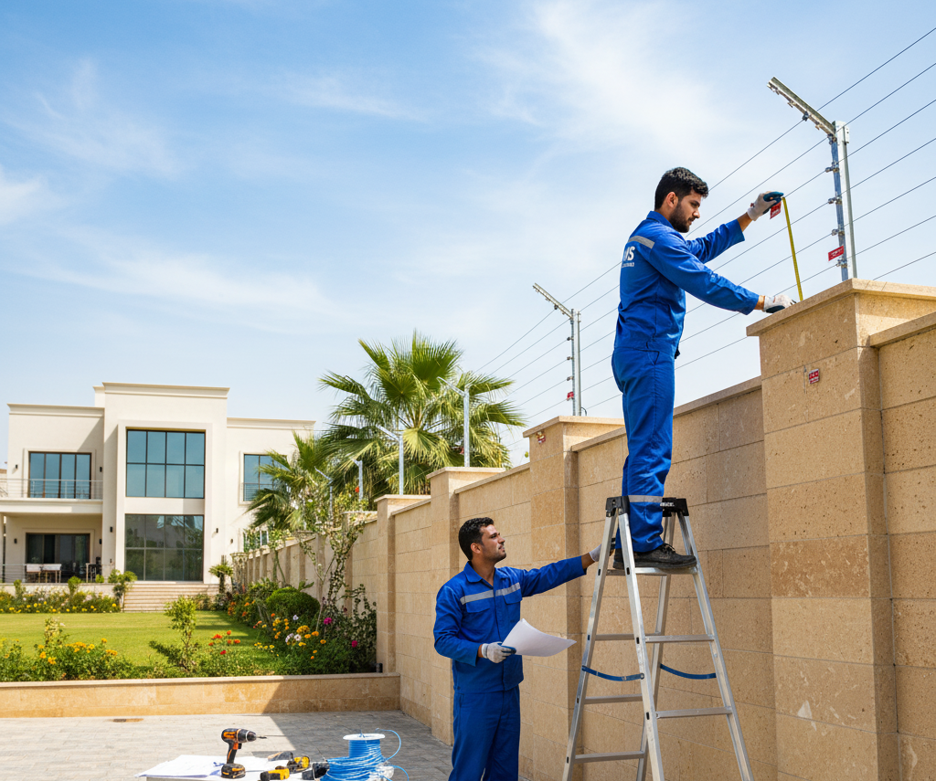 Professional electric fence installation service in Pakistan by AMS Security Vision